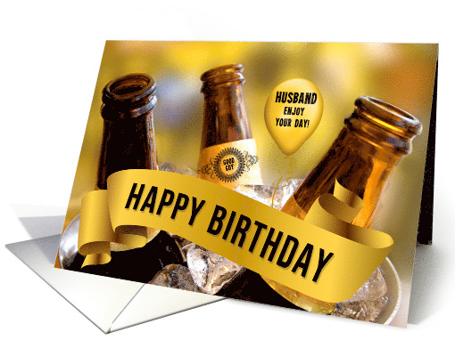Husband's Birthday Funny Bucket of Beer card (1015303)