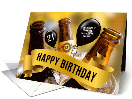 21st Birthday Bucket of Beer Custom Name card (1015307)