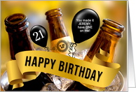 21st Birthday Bucket of Beer Custom Name card