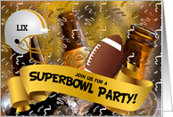 Superbowl Party Invitation Beer in a Bucket Football Theme Custom card