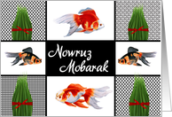 Nowruz Persian New Year Goldfish and Sabzeh Grass card