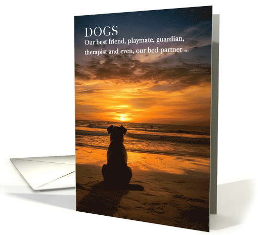 Loss of a Dog Pet Sympathy Beach Theme in Black and White card