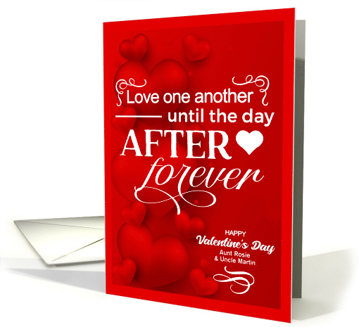 for a Aunt and Uncle on Valentine's Day Red Hearts card (1019779)