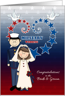 Military Wedding Congratulations Bride and Groom Stars and Stripes card