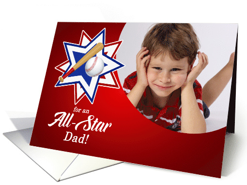 All Star Baseball Theme for Father's Day with Photo card (1027721)