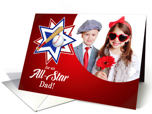 for Dad's Birthday Baseball Sports Theme Photo card (1027747)