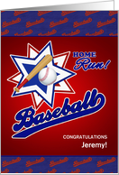 Home Run Congratulations Custom Baseball Theme card