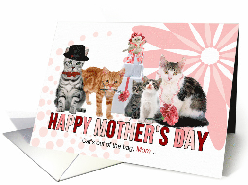 For Mom on Mother's Day from all her Kids in Pink and Red card