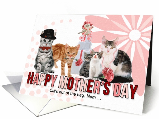 For Mom on Mother's Day from the Litter Cats in Pink and Red card