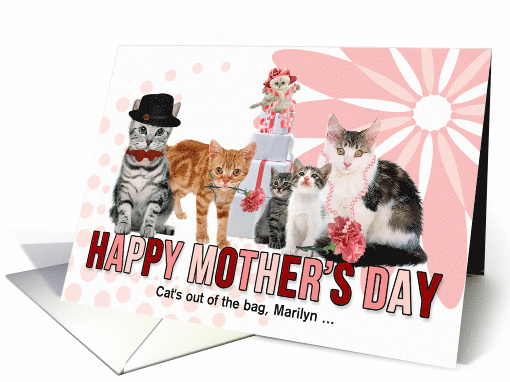for Daughter-in-Law on Mother's Day Cat Lover Pink and Red card