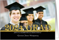 Class of 2023 Graduation Party Invitation Grad’s Photo Gold Bling card