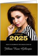 Class of 2024 Graduation Party Invitation Grad’s Photo Gold Bling card