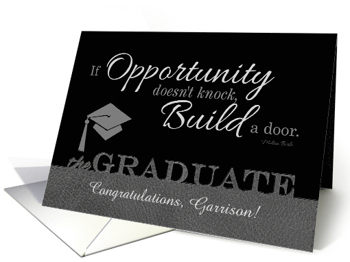 Congratulations Graduate Custom Gray and Classic Black card (1034635)
