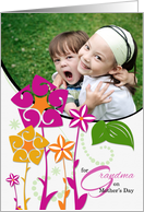for Grandma on Mother’s Day Fun Floral Custom Photo card