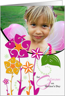 for Godmom on Mother’s Day Fun Floral with Photo card