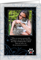 Memorial Service for Cat Lover Blue and Black Photo Invitation card