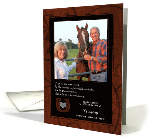 Memorial Service Western Theme with Custom Photo card (1042441)