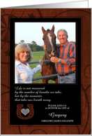 Memorial Service Western Theme with Custom Photo card