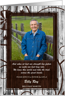 Western Barn Wood Memorial Service Invitation with Photo card