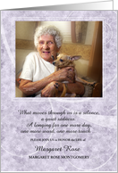 Memorial Service in Lavender Purple with Paw Prints for Animal Lover card