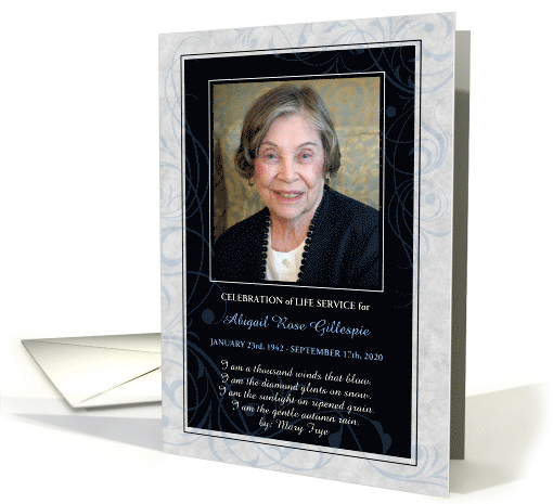 Celebration of Life Service with Photo Soft Blue and... (1042731)