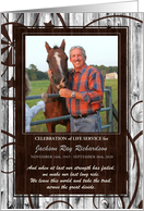 Celebration of Life Service Western Barn Wood Theme Custom Photo card