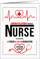 Nursing School Graduate Congratulations Custom Name card