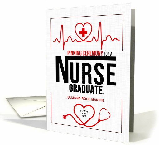 Pinning Ceremony for Nursing School Graduate Custom Invitation card