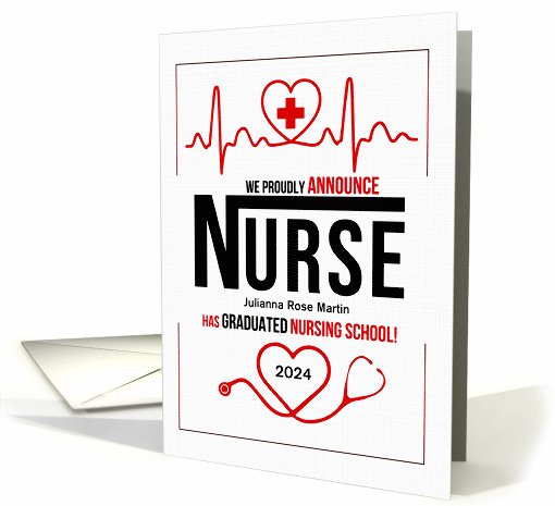 Nursing School Graduate Announcement Custom Name card (1043493)