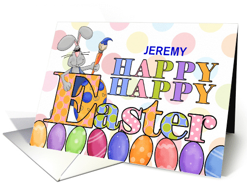 for Kids Easter Bunny Painting Easter Eggs card (1044169)