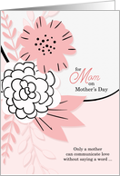 for Mom on Mother’s Day Pink and Black Botanical card