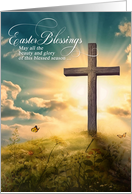 Christian Easter Blessings Cross on the Hill card