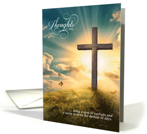Religious Thinking of You Christian Cross on a Hill card (1047147)