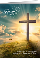 Religious Thinking of You Christian Cross on a Hill card