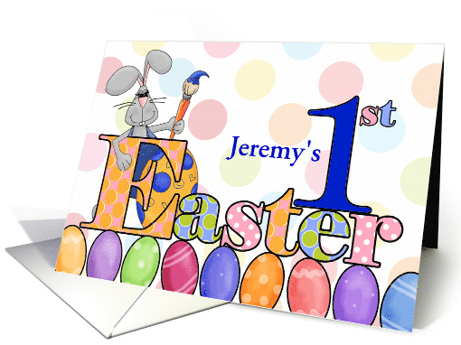 Baby's 1st Easter Bunny Painting Easter Eggs Custom card (1048503)