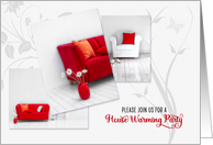 Housewarming Party Invitations Home in Red and White card