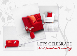Housewarming Party Invitations Home in Red and White