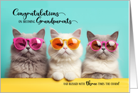 Triplet Congratulations New Grandparents Cute Cats card