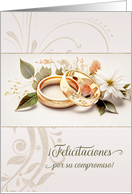 Spanish Engagement Congratulations Golden Wedding Bands card