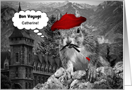 Bon Voyage Party Inviation Funny French Squirrel Custom card