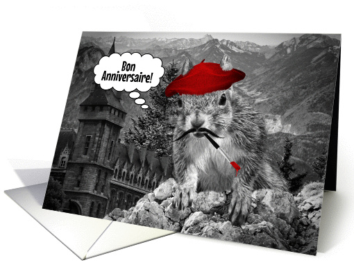 French Language Birthday Funny French Squirrel Painter card (1068873)