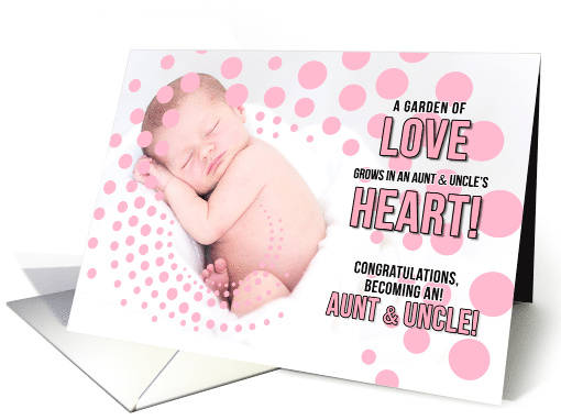 for Aunt and Uncle on the Birth of a Niece Pink Congratulations card