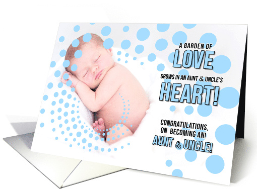 for Aunt & Uncle on the Birth of a Nephew Blue Congratulations card