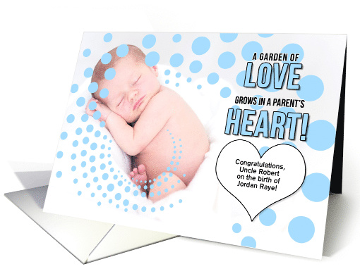 for an Uncle on the Birth of a Son Blue Congratulations card (1070401)