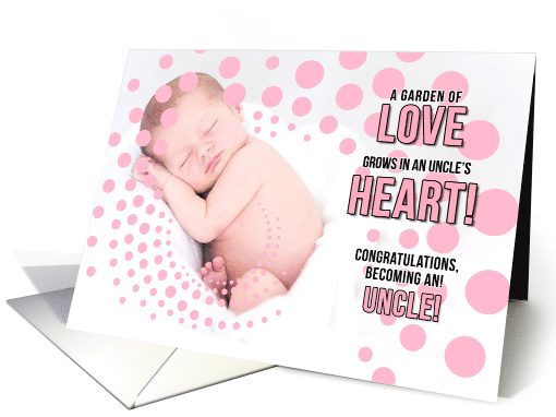 for a New Uncle Birth of His Niece Pink Congratulations card (1070415)