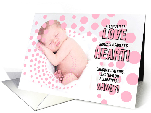 for Brother on the Birth of his Daughter Pink Congratulations card