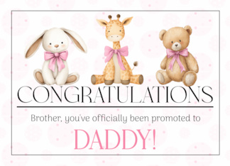 for Brother on the Birth of his Daughter Pink Congratulations