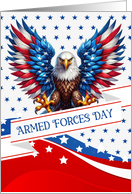 Armed Forces Day Patriotic Eagle Red White and Blue card