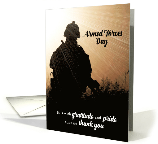 Armed Forces Day Military Soldier Sunset Silhouette card (1072271)