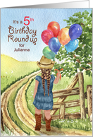 5th Birthday Party Invitation Cowgirl Western Theme Custom card